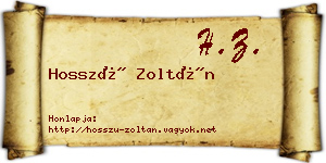 Hosszú Zoltán névjegykártya